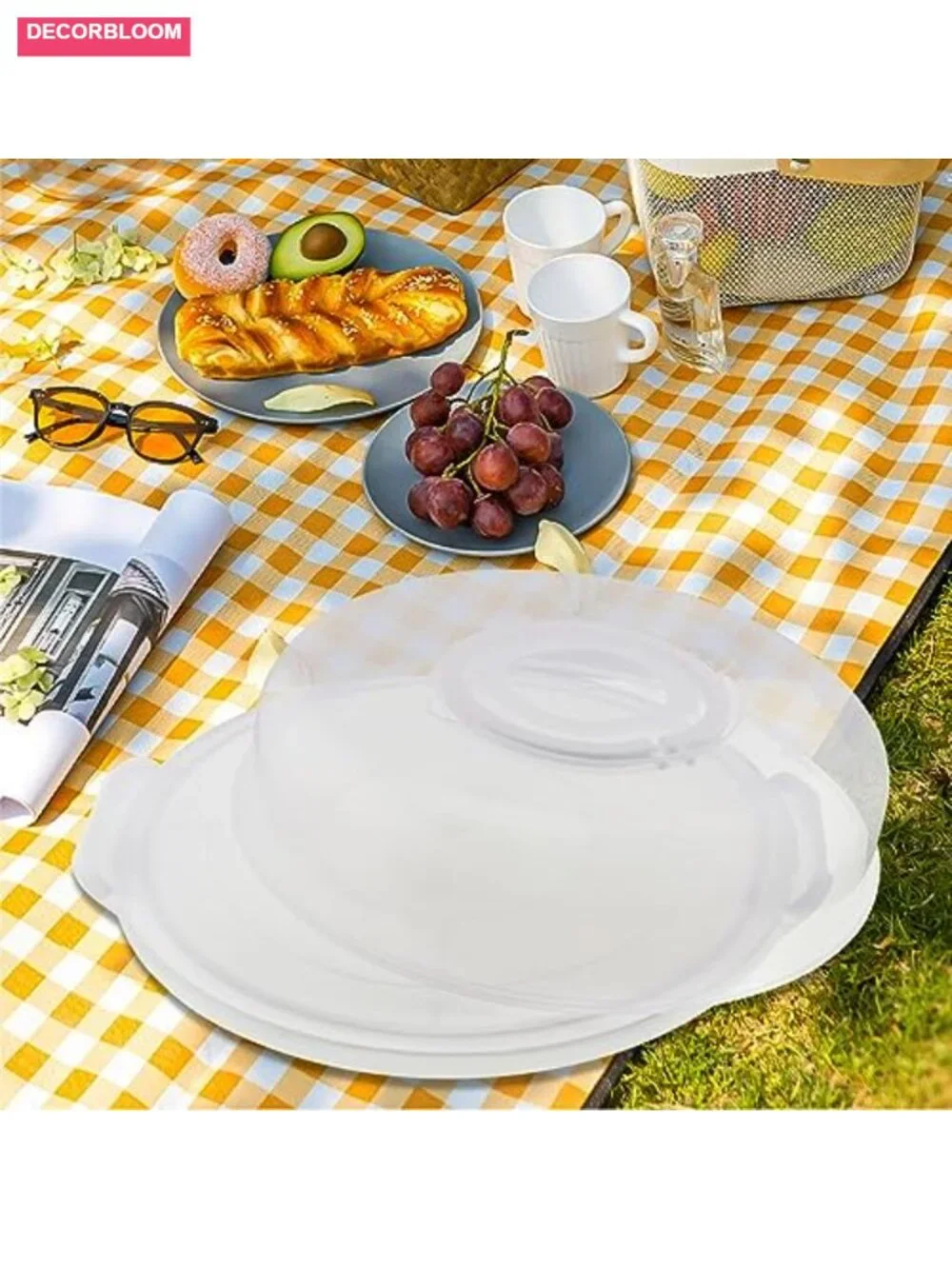 2Pc Pie Carrier with Lid Portable Cheesecake Carrier 12 Inch